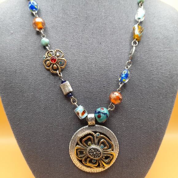 Chico's Lamp-work Glass Pendant Necklace, 20" - Picture 2 of 14